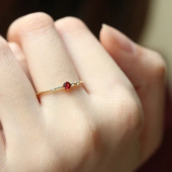 Didmeninė moterims, papuošalai,Aukso Spalvos paprasta Raudona Kubinis Cirkonis žiedai moterų dalyvavimo Šalies Juvelyrikos,Mados, Vienas Žiedas