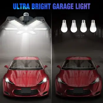 LED Garažas Lemputė E27/E26 Deformuojamieji labai Šviesus Energijos Taupymas Lubų Šviesos Reguliuojamas 6 Plokščių Led Lempa Garažas, Dirbtuvės