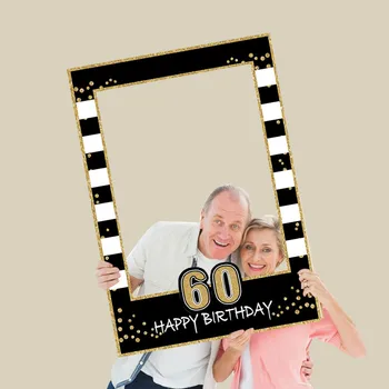 60 Gimtadienio Photo Booth Rekvizitai Rėmo Reklama Balionai Spiralės Kabo Papuošalai Karūna Lankelis Suaugusiųjų 60 Metų Reikmenys