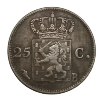 Nyderlandai Proginių Monetų Kolekcija 1829 25 C Suvenyras Namų Puošybai Amatų Dovana Darbalaukio Papuošalai