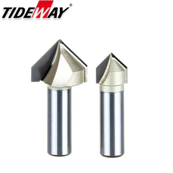 TideWay V Tipo 3D Medienos Frezavimo Cutter PVC Akrilo Krašto Chamfering Graviravimas Priemonė, Frezavimo Įrankis, V Tipo Peilis 1/4*1/4