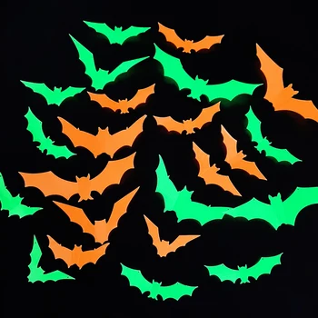 12Pcs Helovinas 3D Voras Gpgb Sienų Lipdukai Švyti Tamsoje Šviesos Gpgb Lango Lipdukas Halloween Party Namo Kambaryje Sienos Lipdukai
