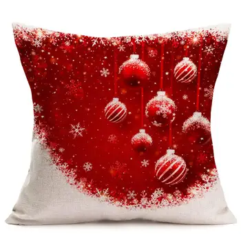 Kalėdinė dekoracija raudonas lininis užvalkalas sofos pagalvėlė padengti namų puošybai gali būti pritaikytas jums 40x40 50x50 60x60 45x45
