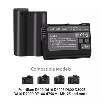 PALO LT EL15 LT-EL15A ENEL15 EN-EL15 Baterija + LCD USB Kroviklis skirtas Nikon D500 D600 D610 D750 D7000 D7100 D7200 D800 D800E D810
