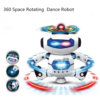 Elektroninis Robotas Pėsčiomis Šokių, Dainavimo Robotas su Muzikos ir Spalvinga Mirksi Žiburiai Kūno Sukamojo Robotas Žaislas Dovana Vaikams