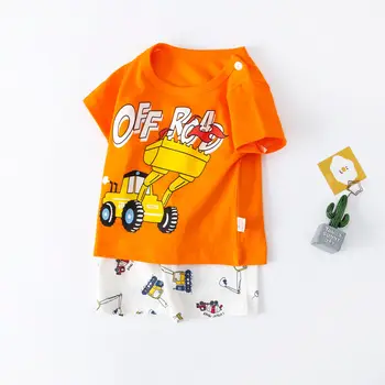 T-marškinėliai + Šortai Dviejų dalių Komplektas Vasaros Vaikų Drabužiai Atsitiktinis Kūdikių Berniukų, Mergaičių Apranga 2022 Naujas Trumpas Rankovėmis Kostiumas