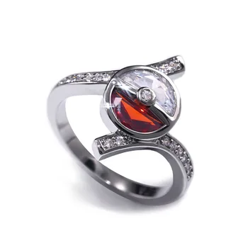 JoiasHome Madinga Sidabro Žiedas Moterims Fine Jewelry S925 Naujas Kūrybinis Dizainas Raudona Ir Balta Kišti Kamuolys Moterų Mados Dovanų Šalis
