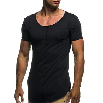Vasaros nauji vyriški marškinėliai kieto spalvų slim tendencija atsitiktinis trumparankoviai mados