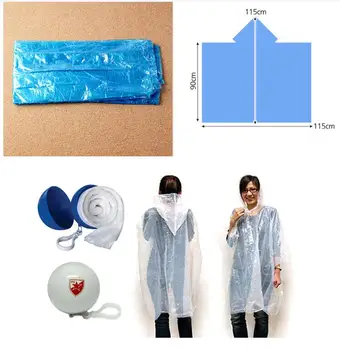 Nešiojamų lietpaltis vienkartiniai nešiojamų lietaus striukė Poncho Unisex Rainwear paketų prižiūrėtojų raktinę Kamuolys