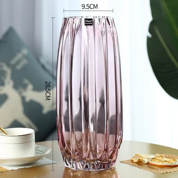 Šiaurės paprastas didelės stiklo vaza skaidri spalva hydroponic turtingas bambuko lily rose vaza kambarį gėlių kompozicijų papuošalai