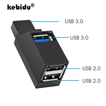 Kebidu High Speed 3 Prievadų USB šakotuvas 2.0 USB 3.0 Adapteris, Splitter už Notebook/Tablet Kompiuteris PC U Diską, Kortelių Skaitytuvą išoriniai įrenginiai