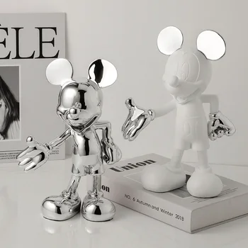 29cm Dervos Mickey Mouse Veiksmų Skaičius, Paprastas Šiuolaikinės Kolekcijos Lėlės Mados Modelis Žaislai, Patalpų Puošyba, Statula Kalėdų Dovanos