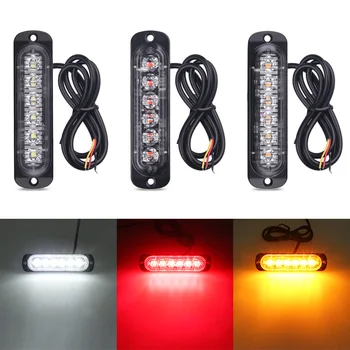 6 LED Sunkvežimių Įspėjamasis Šviesos Signalas, Šviesos, Automobilių VISUREIGIS Transporto priemonė, Motociklas, Sunkvežimis Strobe Šviesos 12-24v Universal Ultra-Plonas